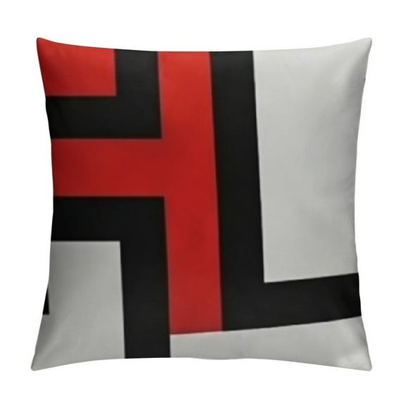 Nawypu Throw Pillow Covers Decorative Cushion Modern Abstract Red Black White and Grey Vertical Stripes Dot Polyester Pillow Cases Square Pillocases for Bed Sofa