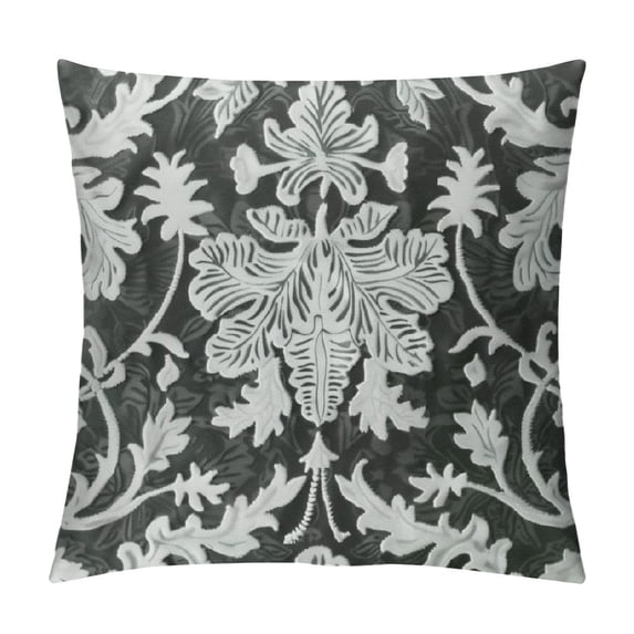 Nawypu Throw Pillow Covers Farmhouse Decorative Floral Throw Pillow Cover Cottage Floral Grey Leaves Pattern Cushion Cover for Bedroom Sofa Home (Grey-Leaf)