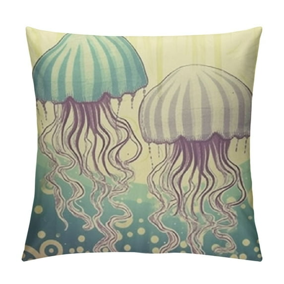 Nawypu Throw Pillow Covers Home Decor Underwater World Coral Seashells Starfish Pillow Cases Decorative Outdoor Cushion Couch Sofa Pillowcases