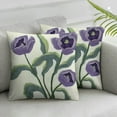 thumbnail image 1 of CMMY Throw Pillow Covers Pack of 2 Purple Tulip Flower Pillowcases Spring Pillow Covers for Couch Canvas Cushion Cover Square Farmhouse Floral Decor Pillow Case, 1 of 6