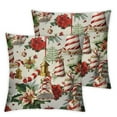 thumbnail image 1 of Nawypu  Throw Pillow Covers,Set of 2 Pillowcase Decor for Couch Sofa Bedroom Car Living Room,Christmas Botanical Plants Flowers and Bells, 1 of 6