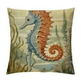 thumbnail image 1 of Nawypu   Throw Pillow Covers Vintage Coastal Nautical Beach Shells Square Cushion Cases Burlap Toss for Living Room Couch Bed (Colorful), 1 of 5