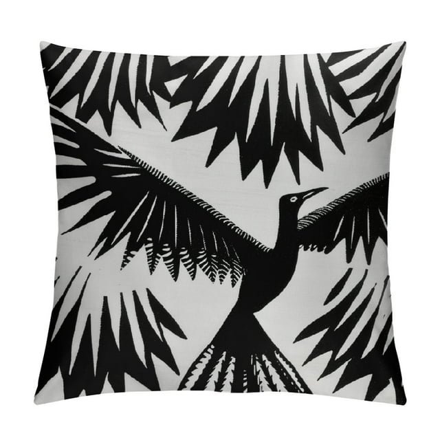 Nawypu Throw Pillow Covers White Cranes Pillows Black and White Lily