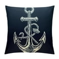 thumbnail image 1 of Nawypu  Throw Pillow Covers White Nautical Anchor Navy Blue Background Square Pillowcase for Home Decor Sofa Car Bedroom Pillow case, 1 of 5
