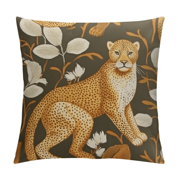 Nawypu Throw Pillow Cushion Cover - Leopard Cheetah Pattern Chenille Jacquard Luxury Modern Fashion Style Couch Sofa Pillow Cover for Living Room Bedroom