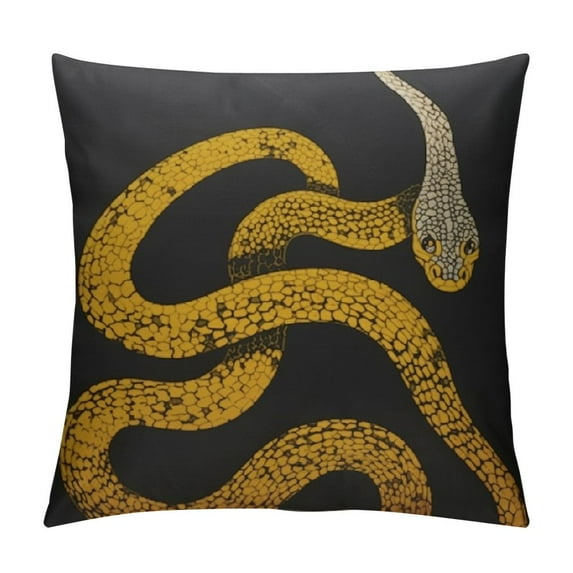 Nawypu Throw Pillows Cover Bite Vintage Snake Animals Drawing Wildlife Anaconda Black Boa Cobra Creepy Serpent Nature Danger Cushion Case for Fall Home Decor