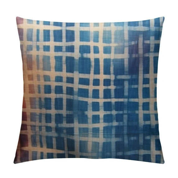 Nawypu Throw Pillows Cover Navy Tie Indigo Blue Tiedye Ink Abstract Dye Watercolor Pattern Shibori Batik White Dyed Paint Design Cushion Case for Fall Home Decor