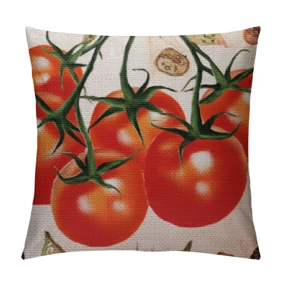 Nawypu Throw Pillows Cover Red Agriculture Color Watercolor Datterino Tomatoes Eco Food Leaf Drink Tomato Nature Gourmet Sketch Cushion Case for Fall Home Decor