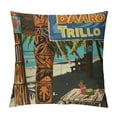 thumbnail image 1 of Nawypu  Tiki Bar Decorative Throw Pillow Case, Rusty Vintage Sign Aloha Exotic Cocktails and Coconut Drink Antique Nostalgic, Cushion Cover for Couch Living Room Car,Brown Blue, 1 of 5