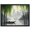 thumbnail image 1 of Nawypu Traditional Chinese Painting Black and White Landscape Canvas Wall Art Bamboo Artwork, 1 of 4