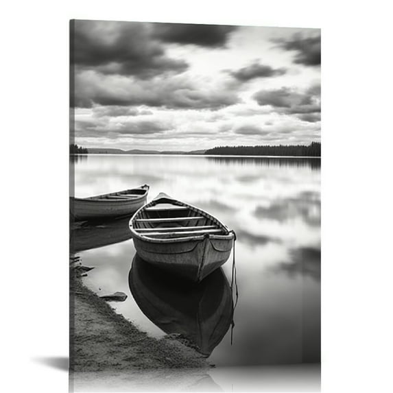 Nawypu Tree Landscape Framed Wall Art decor, Black and White Nature Scenery Bathroom Pictures Canvas Wall Art with Black Frame Canvas Prints Wall Paintings Modern Artwork for Living Room