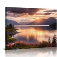 thumbnail image 1 of Nawypu Trienke Sunset Loch Linnhe Highland Photo Large XL Wall Art Canvas Print, 1 of 4