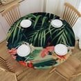 thumbnail image 1 of Nawypu Tropical Flower Round Fitted Elastic Table Cover with Elastic Edge, Palm Leaf Table Cover Waterproof Wipeable Table Cloths for Round Tables, Ideal for Picnic, Patio，Multi-Size, 1 of 7