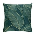 thumbnail image 1 of Nawypu  Tropical Leaves Pillow Covers, Emerald Green Minimalist Geometric Palm Leaf Throw Pillow Covers Plant Outdoor Decorative Pillows for Couch Home Sofa Summer Decor, 1 of 5