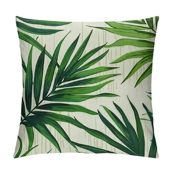 Nawypu Tropical Leaves Throw Pillow Covers Green Palm Leaf Decorative Pillow Cases Outdoor Cushion Covers for Sofa Couch Garden Home Decor