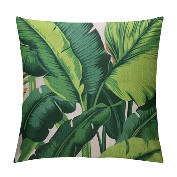 Nawypu Tropical Palm Leaves Throw Pillow Covers Summer Green Banana Leaf Pillow Covers Modern Outdoor Tropical Pillowcase Square Cushion Cover for Bedroom Sofa Couch Home Decor