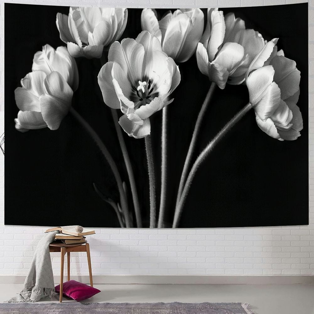 Nawypu Tulips at Night Tapestry for Bedroom Living Room Dorm Painting ...