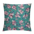 thumbnail image 1 of Nawypu Turquoise Throw Pillow Cushion Cover, A Floral Pattern with Bunch of s Flowers and Berries on The Branch Boho Style Print, Decorative Square Accent Pillow Case,Purple Teal, 1 of 5