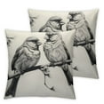 thumbnail image 1 of Nawypu  Two Little Bird Black and White Sparrows Square Couch Sofa Cushion Covers 2pcs Forest Wildlife Birds Tree Branches Decorative Pillows for Couch Bed Living Room Car, 1 of 6