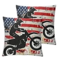 thumbnail image 1 of Nawypu USA Flag Dirtbike Motocross Throw Pillow Cover Double Sided Plush Decorative Cushion Pillowcase for Couch Sofa 2pc, 1 of 6