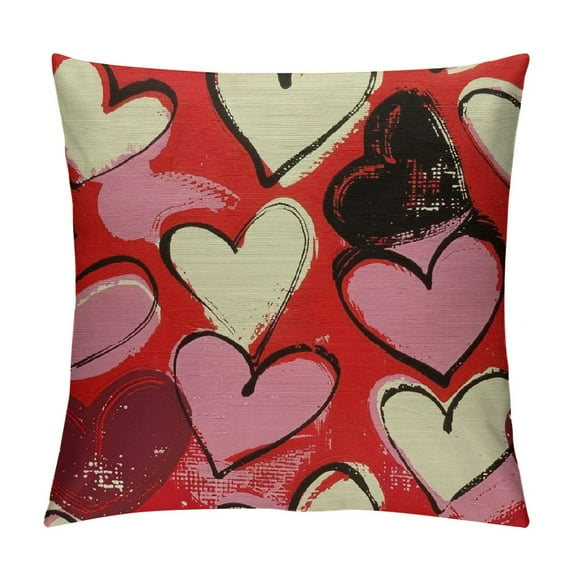 Nawypu Valentine Pillow Covers Black White Pink Love Heart Red Decorative Throw Pillow Cover Valentine's Day Wedding Mother's Day Anniversary Cushion Cover Decoration for Couch Sofa