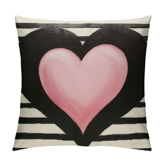 Nawypu Valentine's Day I Love You Throw Pillow Covers,Pink Valentine Heart Stripes Love You Wedding Cushion Case Decoration for Sofa Couch