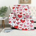 thumbnail image 1 of Nawypu Valentine's Day Love Heart Throw Blanket, Lightweight Ultra Soft Flannel Blanket for Girlfriend Sweetheart, Pink Red Warm Cosy Fuzzy Throw Blanket for Sofa and Bed Be Mine Love, 1 of 6
