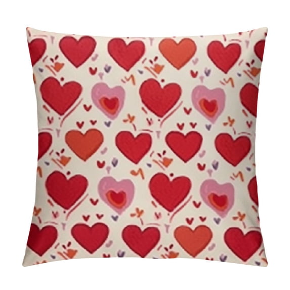 Nawypu Valentine's Day Pillow Covers, Valentines Decor Polka Dots Red Hearts Love Bowknot Decorative Pillowcases for Home Sofa Couch Cushion Decoration