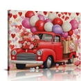 thumbnail image 1 of Nawypu Valentine's Day Truck And Love Dwarf Red Heart Tree Romantic Rose Flower Canvas Painting Wall Art Poster Scroll Canvas Painting Picture Living Room Decor Home Framed, 1 of 4