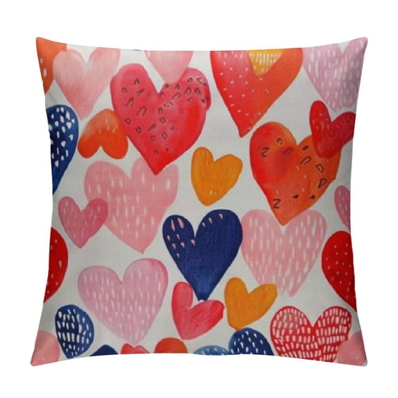 Awypu Valentines Day Love Heart Throw Pillows Cover Pink Valentine's Pillow Covers Mothers Day Wedding Decorative Pillow Case Gift for Girls Women Outdoor Bedroom Couch Sofa Decor