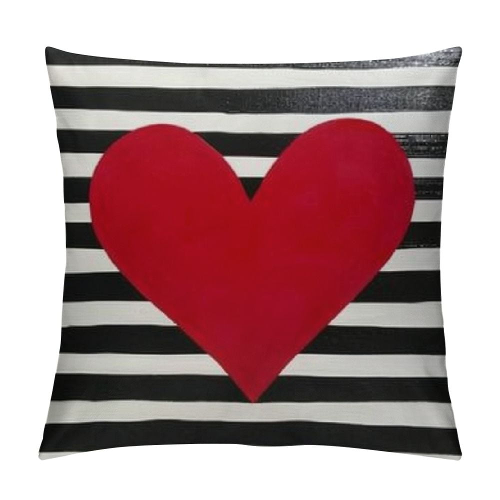 Nawypu Valentines Day Lumbar Pillow Covers Red Love with Black
