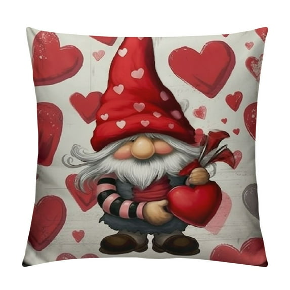 WERPE  Valentines Day Pillow Covers, Valentines Decorations Indoor Pillow Covers  Red Buffalo Plaid Gnomes, Valentine Day Decor Throw Pillow Covers for Couch Sofa Living Room Outdoor