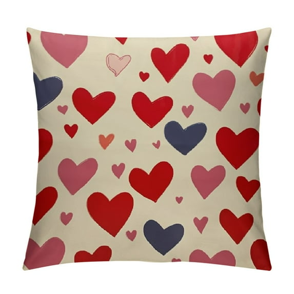 Nawypu Valentines Day Pillow Covers Red Love Heart Holiday Decorative Throw Pillows Romantic Valentine Themed Gifts Pillowcase Square Cushion Cover Decor for Home Couch Bed Soft
