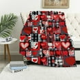 thumbnail image 1 of Nawypu  Valentines Day Throw Blanket Gifts for Her Women Girlfriend Wife Buffalo Plaid Gnome Love Valentine Heart Blanket, 1 of 6
