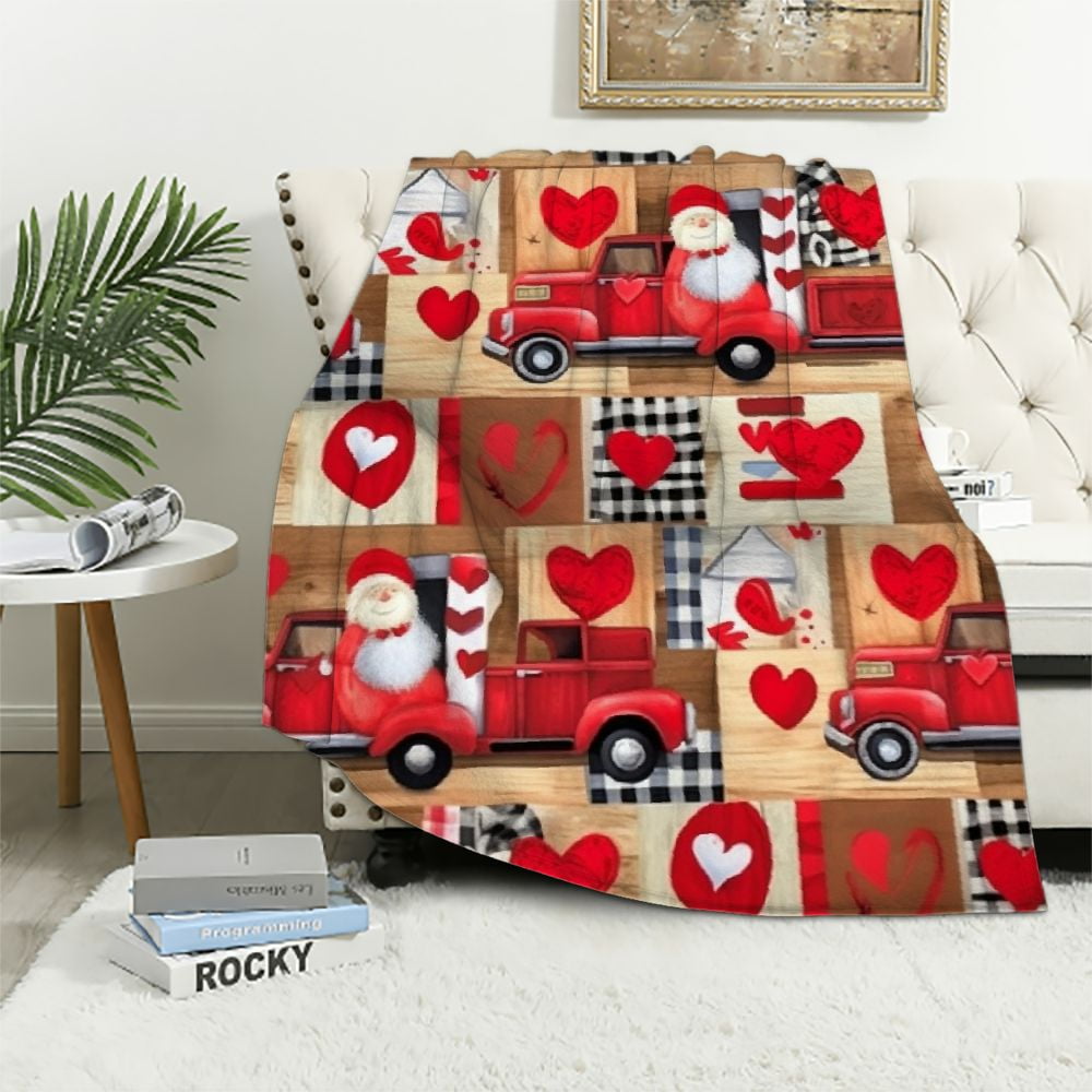 Nawypu Valentines Day Throw Blanket Valentine's Day Love Heart Gnome