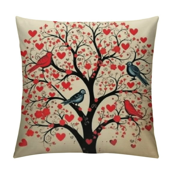 WERPE Valentines Day Throw Pillow Covers Red Love Heart Home Decorations Cushion Case for Sofa Couch