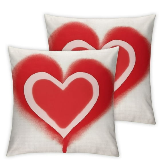 Nawypu Valentines Pillow Covers Red White Heart Throw Pillow Covers Valentines Day Love Be Mine Cushion Case Decor for Holiday Farmhouse Anniversary Wedding Home Sofa Couch 2pc