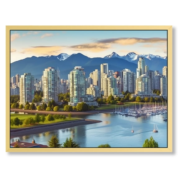 Nawypu Vancouver Canada Pictures Canvas Wall Art Landscape Poster Prints Wall Decor、For Living Room Bedroom Office With Framed