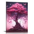 thumbnail image 1 of Nawypu  Very Good Vibrant Pink Life Tree Canvas Wall Art Tree Wall Decor Canvas Picture Floral Artwork Painting for Living Room Bedroom Kitchen Home Office Wall, 1 of 4