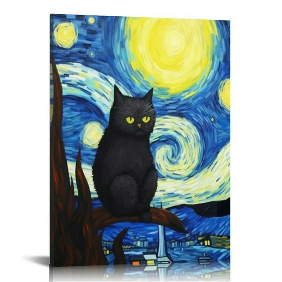 Nawypu Vincent Van Gogh On Canvas Poster Funny Animal Poster Canvas 90s Wall Art Room Aesthetic Posters
