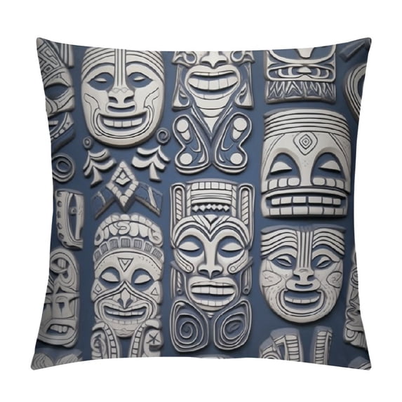 Nawypu Vintage Aloha Tiki Throw Pillow Covers Decorative Pillowcase Square Cushion Cases for Home Sofa Bedroom Livingroom