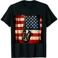thumbnail image 1 of Nawypu Vintage American Flag Saxophone Funny Sax Music Player Gifts T-Shirt, 1 of 3