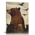 thumbnail image 1 of Nawypu  Vintage Animal Canvas Wall Art Forest Deer Bear Picture Art Prints  Brown Farmhouse Painting for Home Cabin Wall Decoration Gallery Wrapp Ready to Hang Each Piece, 1 of 5