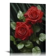 thumbnail image 1 of Nawypu Vintage Black Art Painting Red Rose Wall Art Paintings Modern Abstract Wall Art Decor Flower Art Paint for Bedroom Living Room Home Decor Valentines Gift, 1 of 4