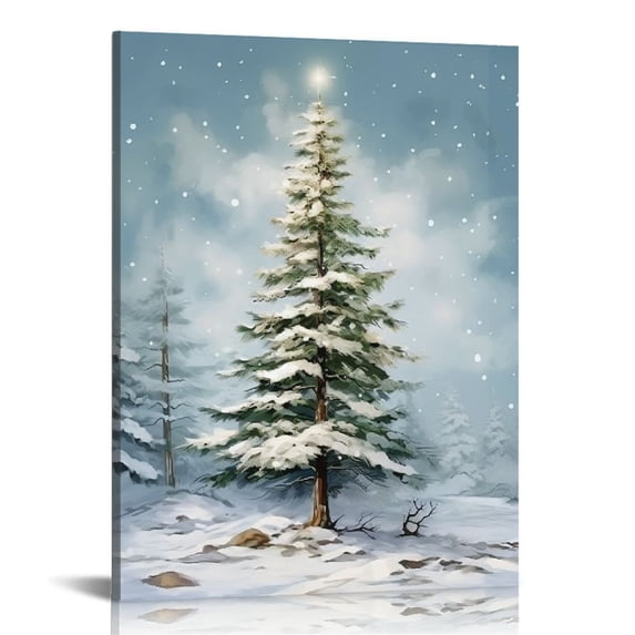 Nawypu Vintage Christmas Canvas Wall art Decor Santa Claus with Tree Posters Wall Decor Christmas Classic Aesthetic Decor Modern Picture for Living Room Decor New Year Gifts