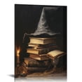 thumbnail image 1 of Nawypu Vintage Dark Academia Halloween Canvas Wall Art Poster Gothic Victorian Witchy Wall Art Creepy Haunted House Abandoned Art Halloween Pictures 16x20in, 1 of 4