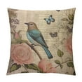 thumbnail image 1 of Nawypu  Vintage Design Hydrangea and Cyan Bird Throw Pillow Cover Crown Beautiful Bud Blossom Bouquet Word Background Pillow Case Decorative Men Women Boy Girl Room Cushion Cover, 1 of 5