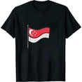 thumbnail image 1 of Nawypu Vintage Flag of Singapore Love Your Country T-Shirt, 1 of 3