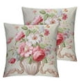 thumbnail image 1 of Nawypu Vintage Floral Throw Pillow Covers Set of 2 Decorative Rose Art Couch Pillow Cases Farmhouse Shabby Chic Pink Peony Outdoor Cushion Cover for Bedroom Living Room Sofa, 2pcs, 1 of 6