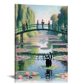 thumbnail image 1 of Nawypu  Vintage Monet Cat Poster Funny Black Cat Bridge of Waterlilies Canvas Wall Art Famous  Monet Black Cat Poster Gallery Aesthetic Room Decor for Bedroom Bathroom, 1 of 5